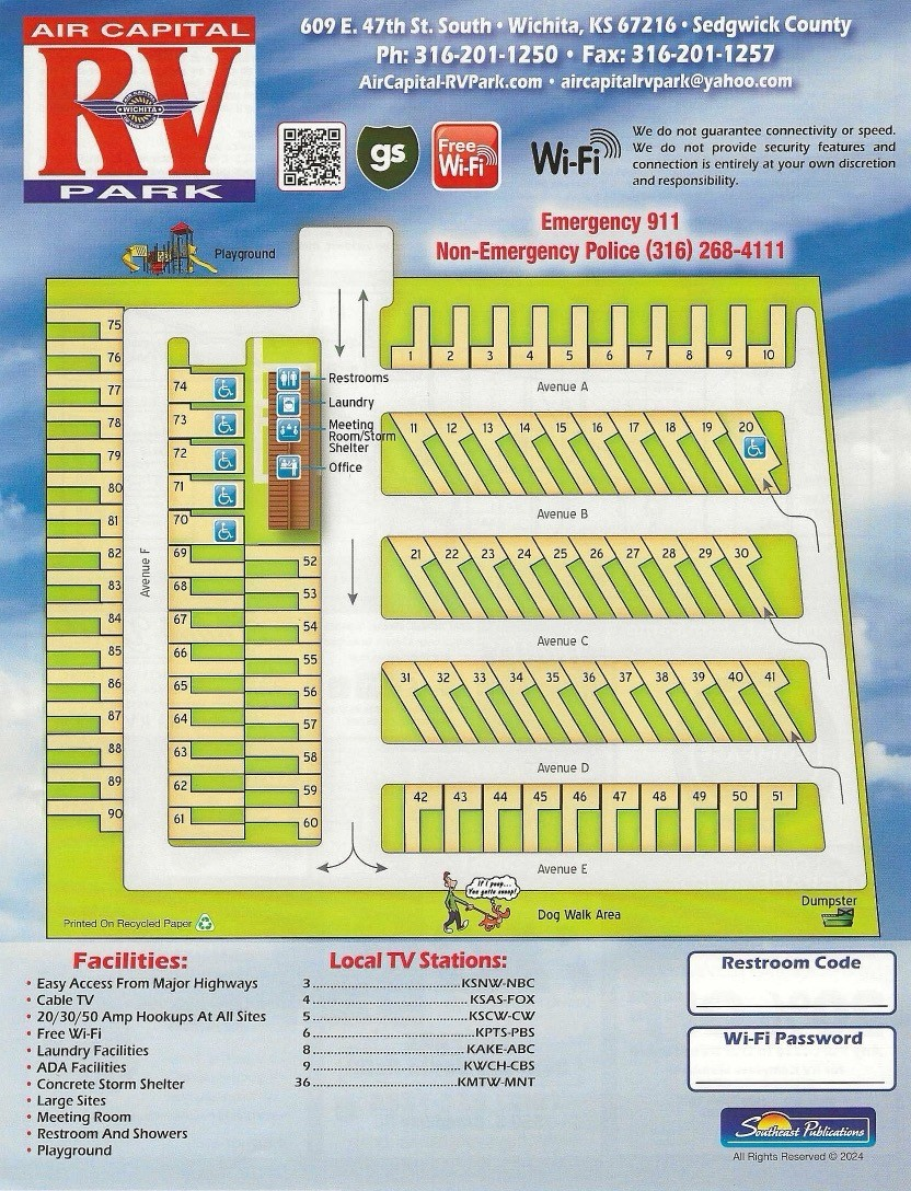 Air Capital RV Park Site Map