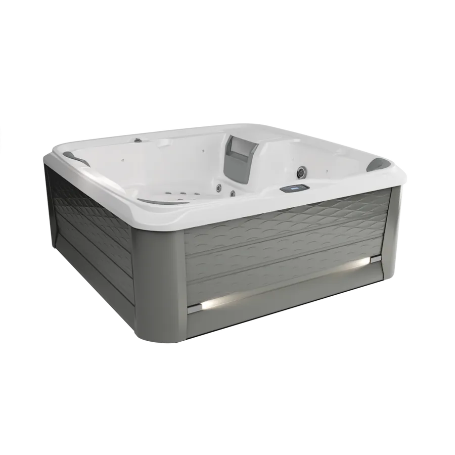 A white and gray hot tub on a white background.