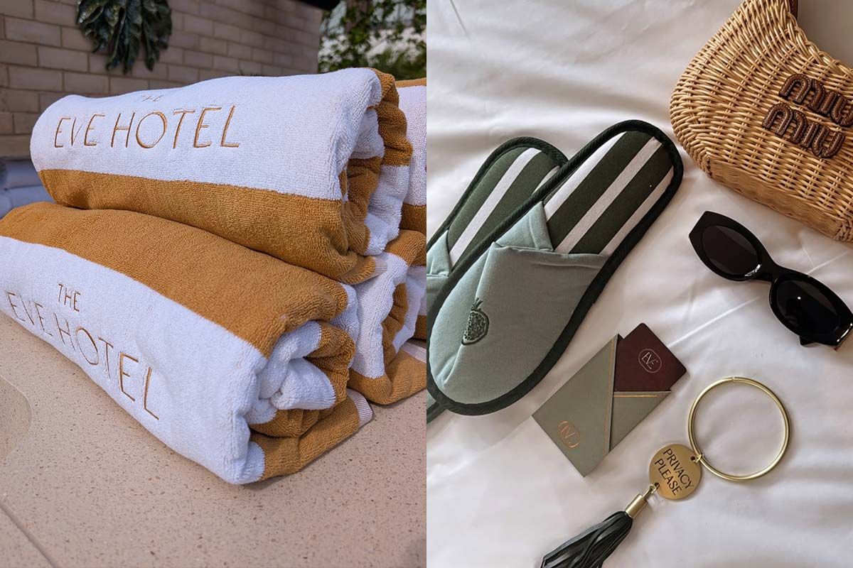 EVE Hotel Sydney towels and slippers