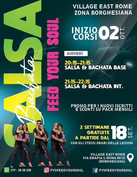 Corsi di Salsa e bachata in zona Eur Montagnola a Roma
