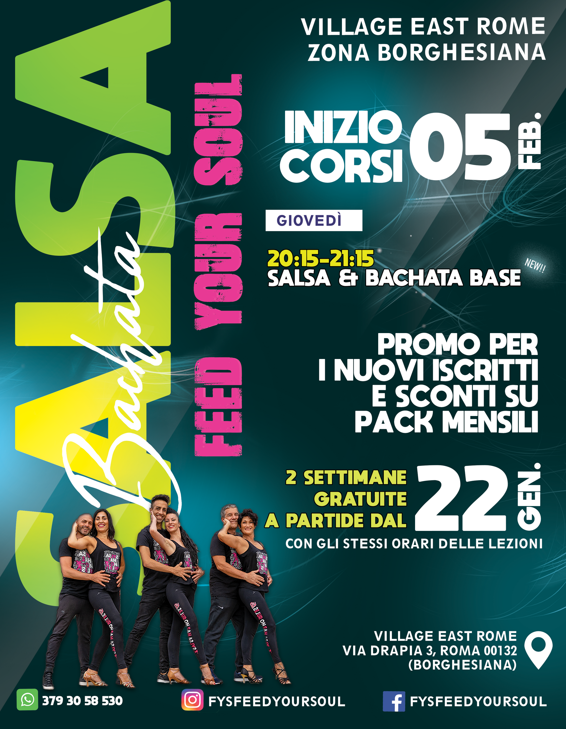 Corsi di Salsa e bachata in zona Eur Montagnola a Roma