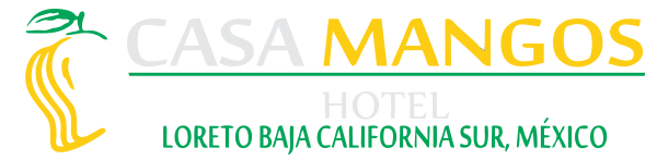 A logo for casa mangos hotel in loreto baja california sur mexico