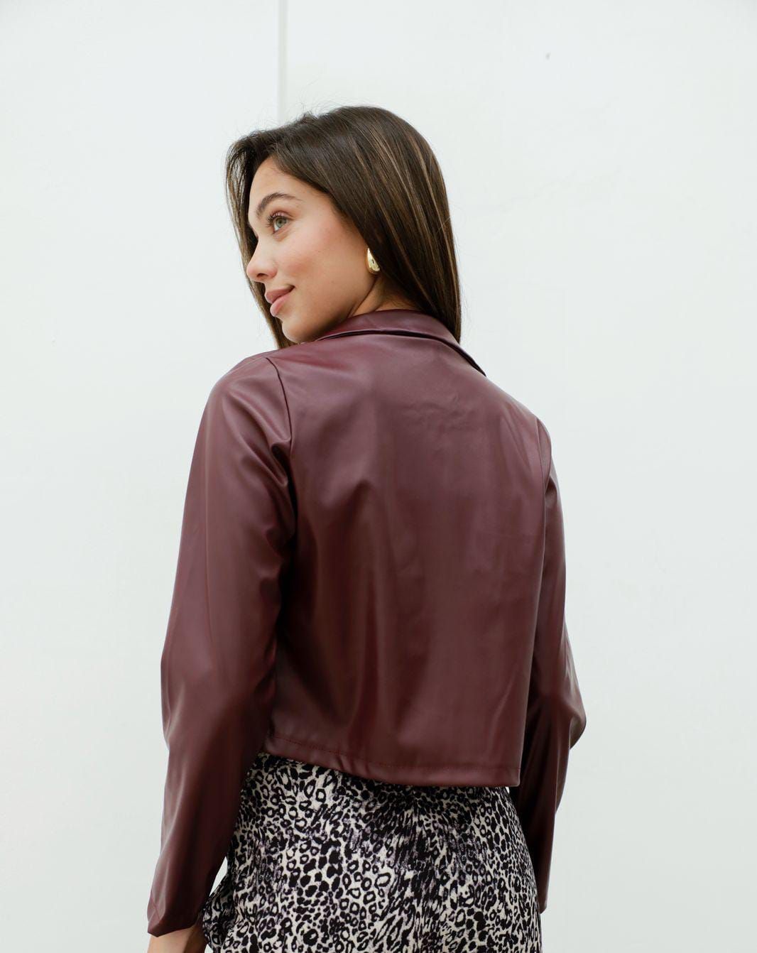 Blazer crop cuerina