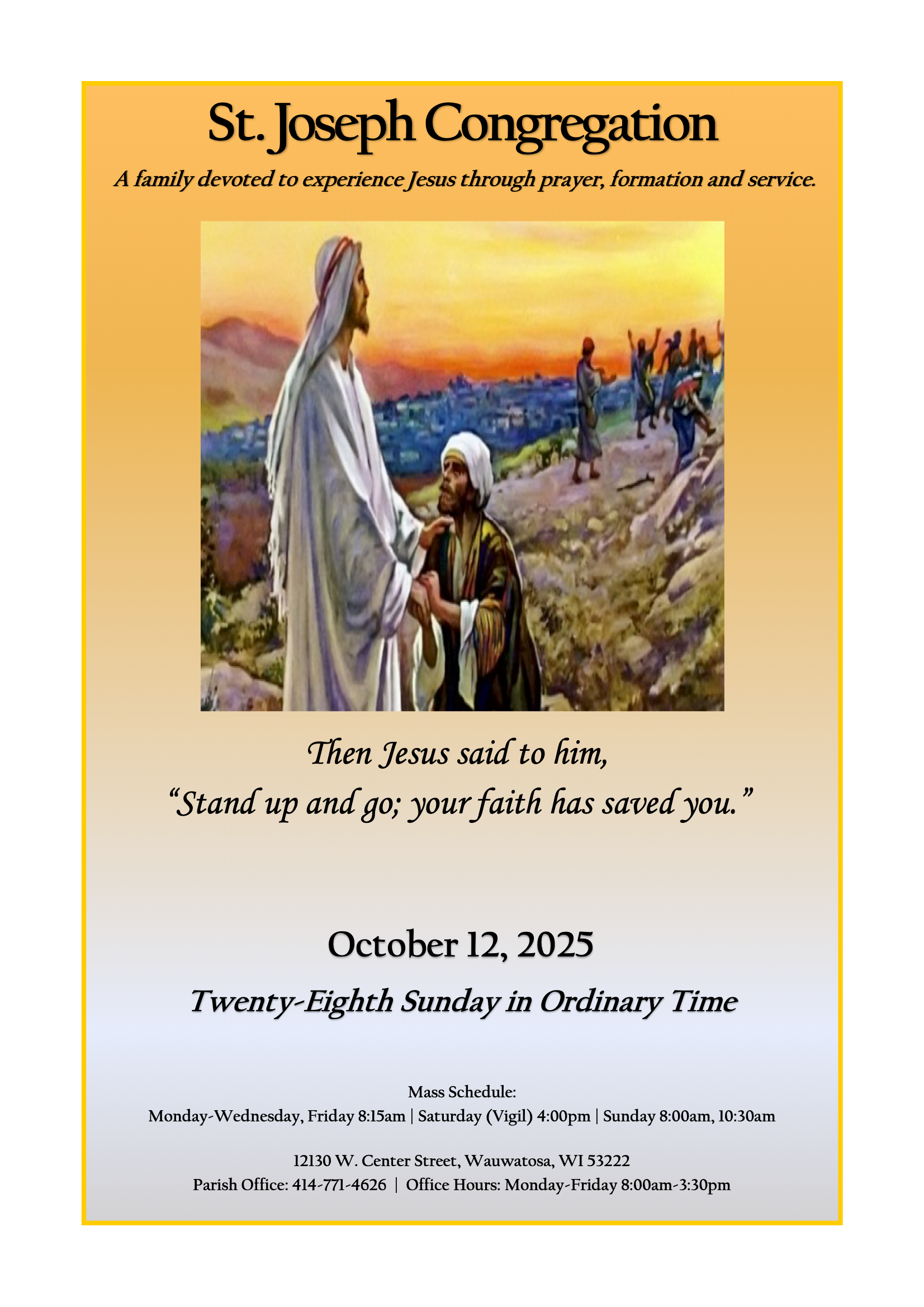 St. Joseph Catholic Church, Wauwatosa, Wis. - Bulletin