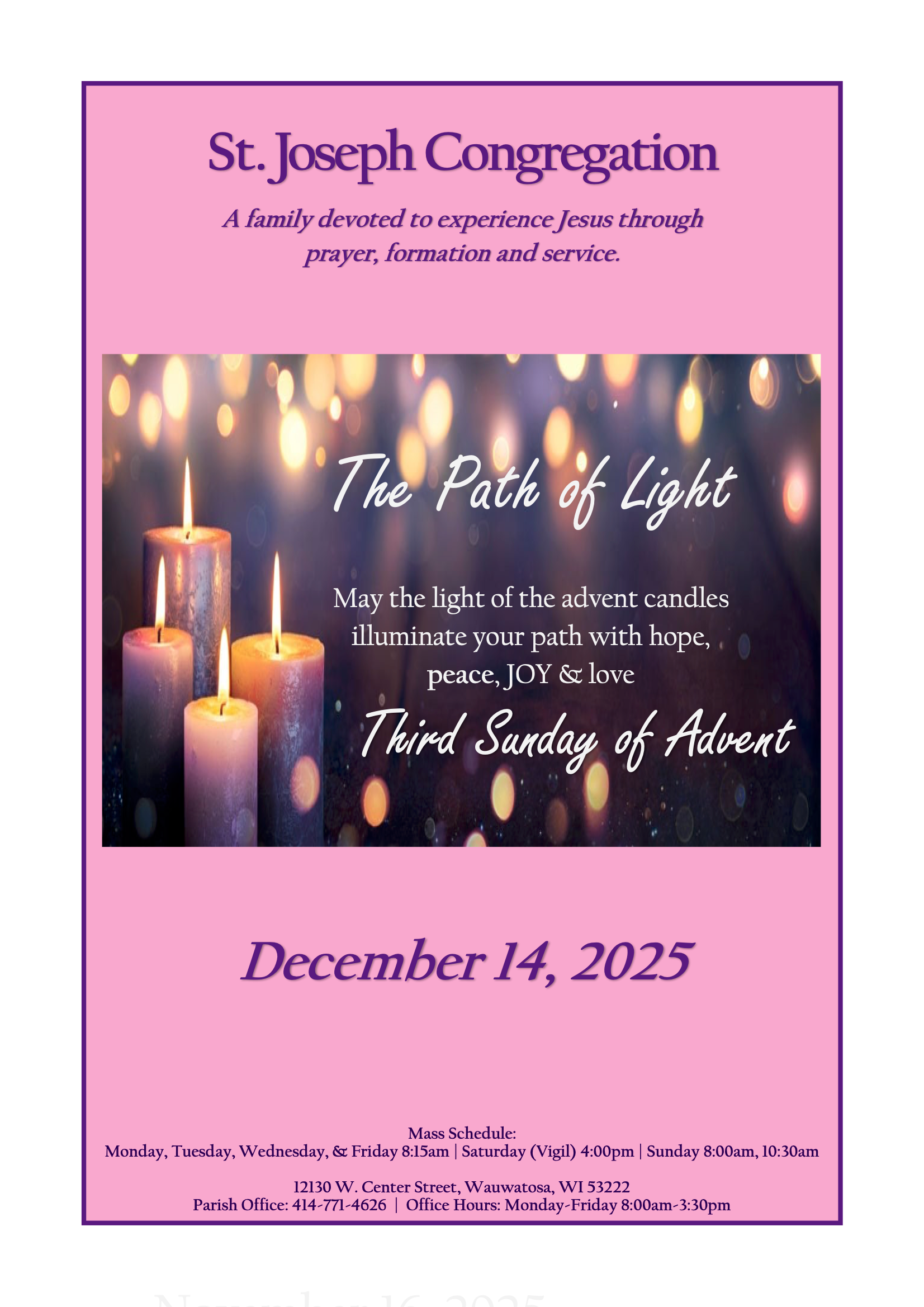 St. Joseph Catholic Church, Wauwatosa, Wis. - Bulletin