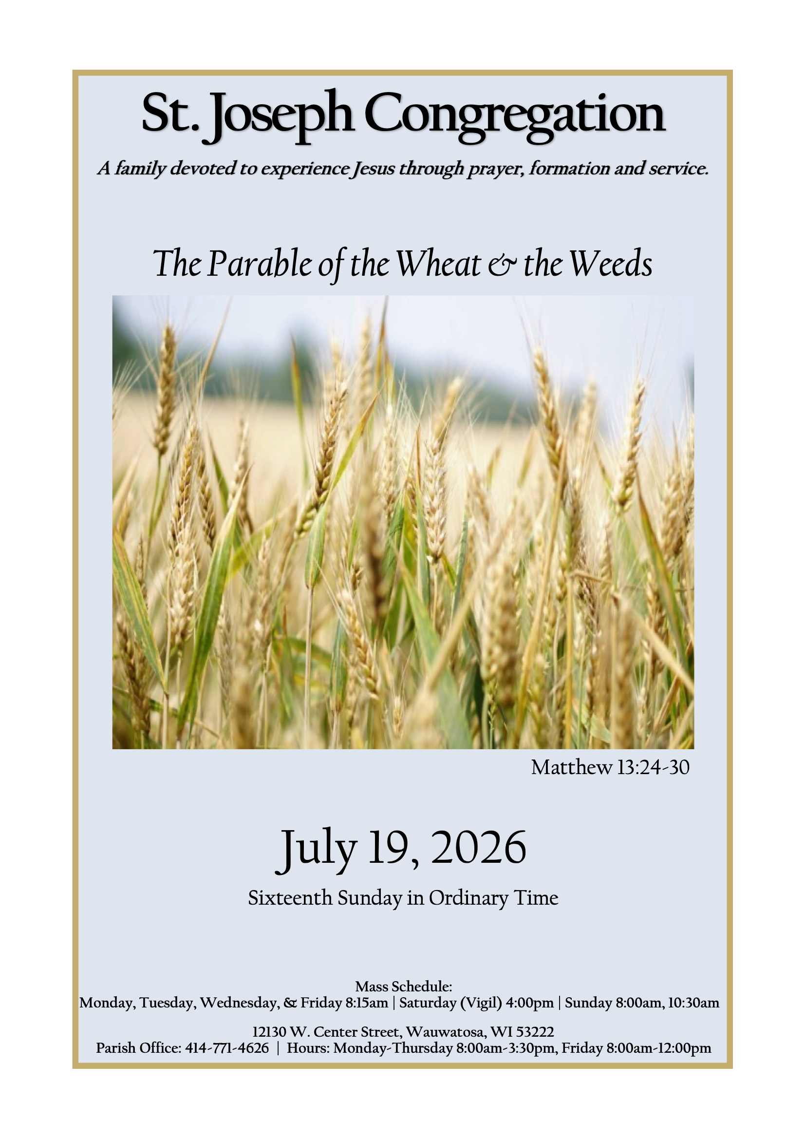 St. Joseph Catholic Church, Wauwatosa, Wis. - Bulletin