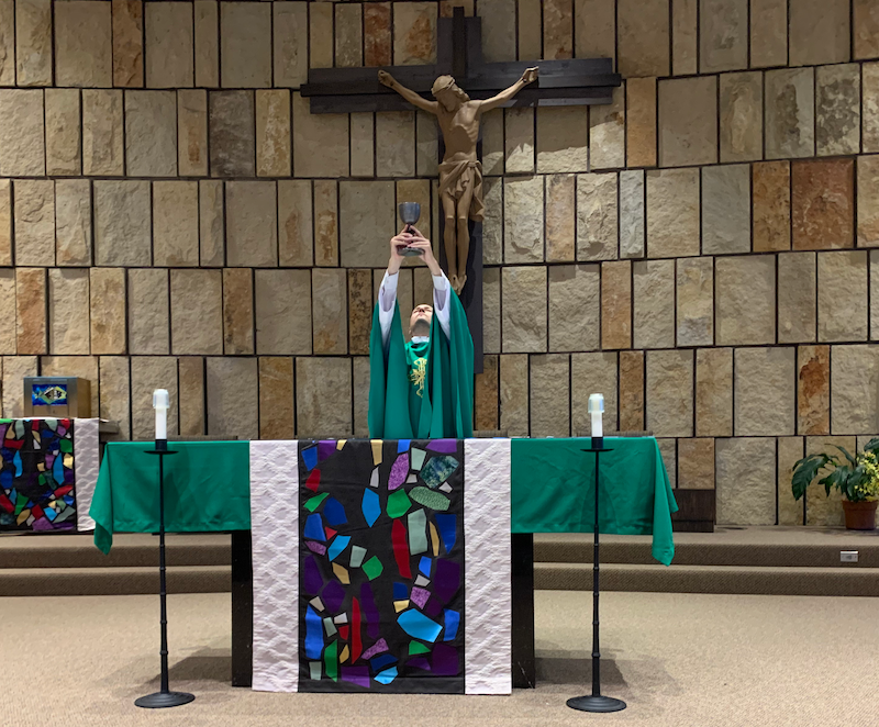 Mass at St. Joseph Catholic Church in Wauwatosa, Wisconsin