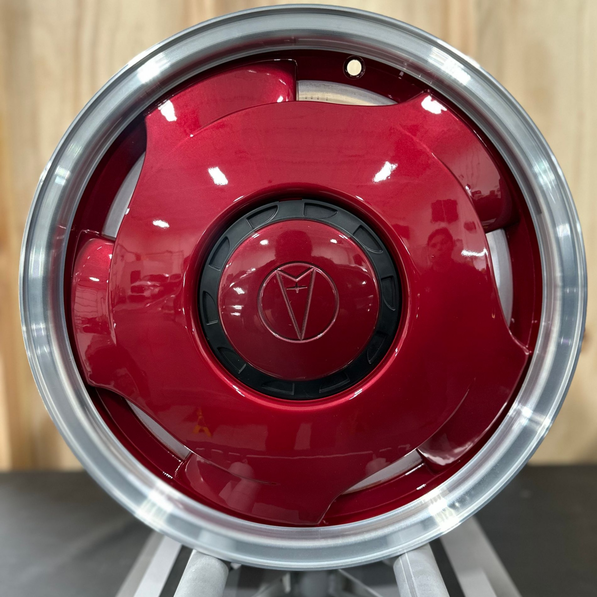 Grey Powder Coat on a Refinished Wheel