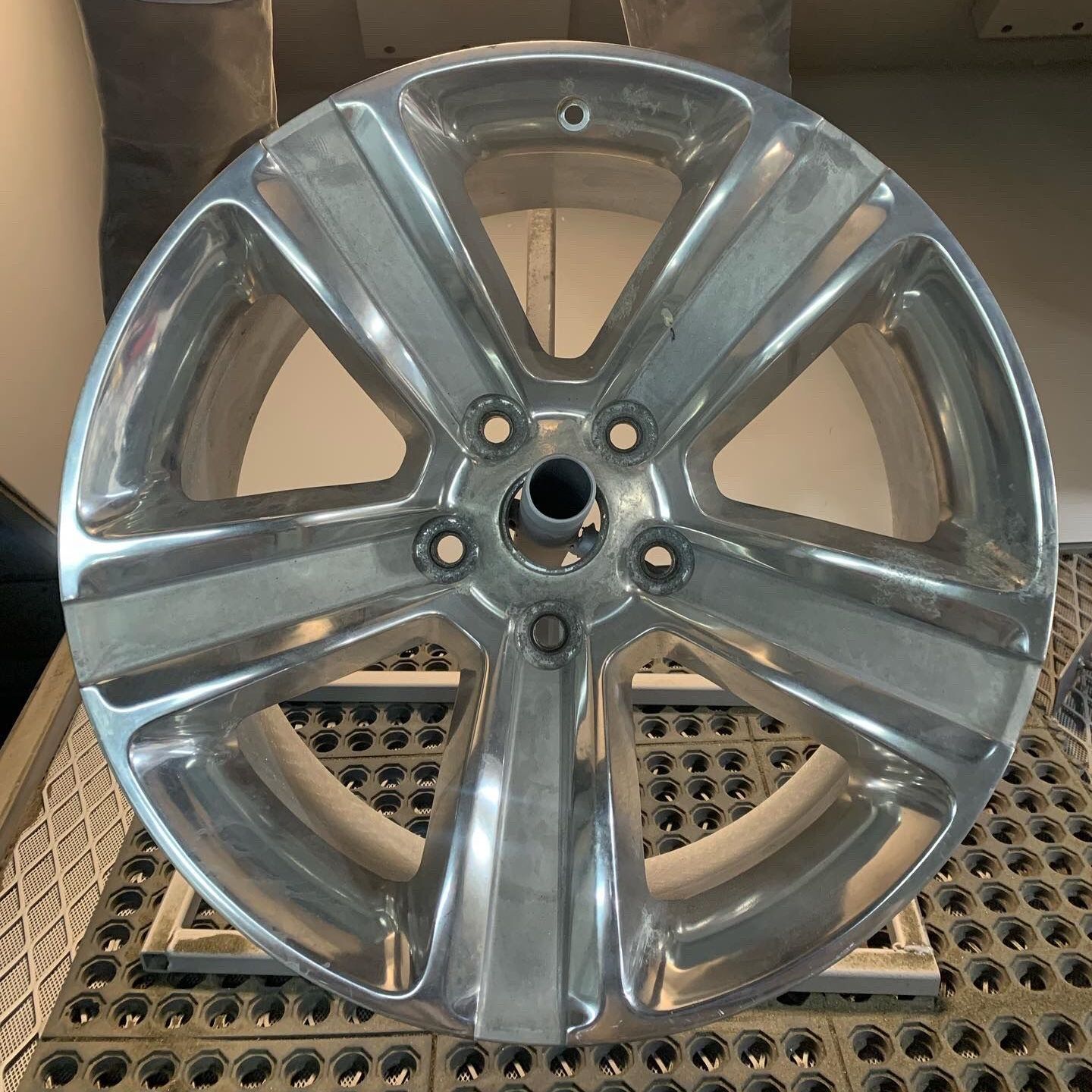 Old Wheel with Scratches and Scrapes Looking Dull