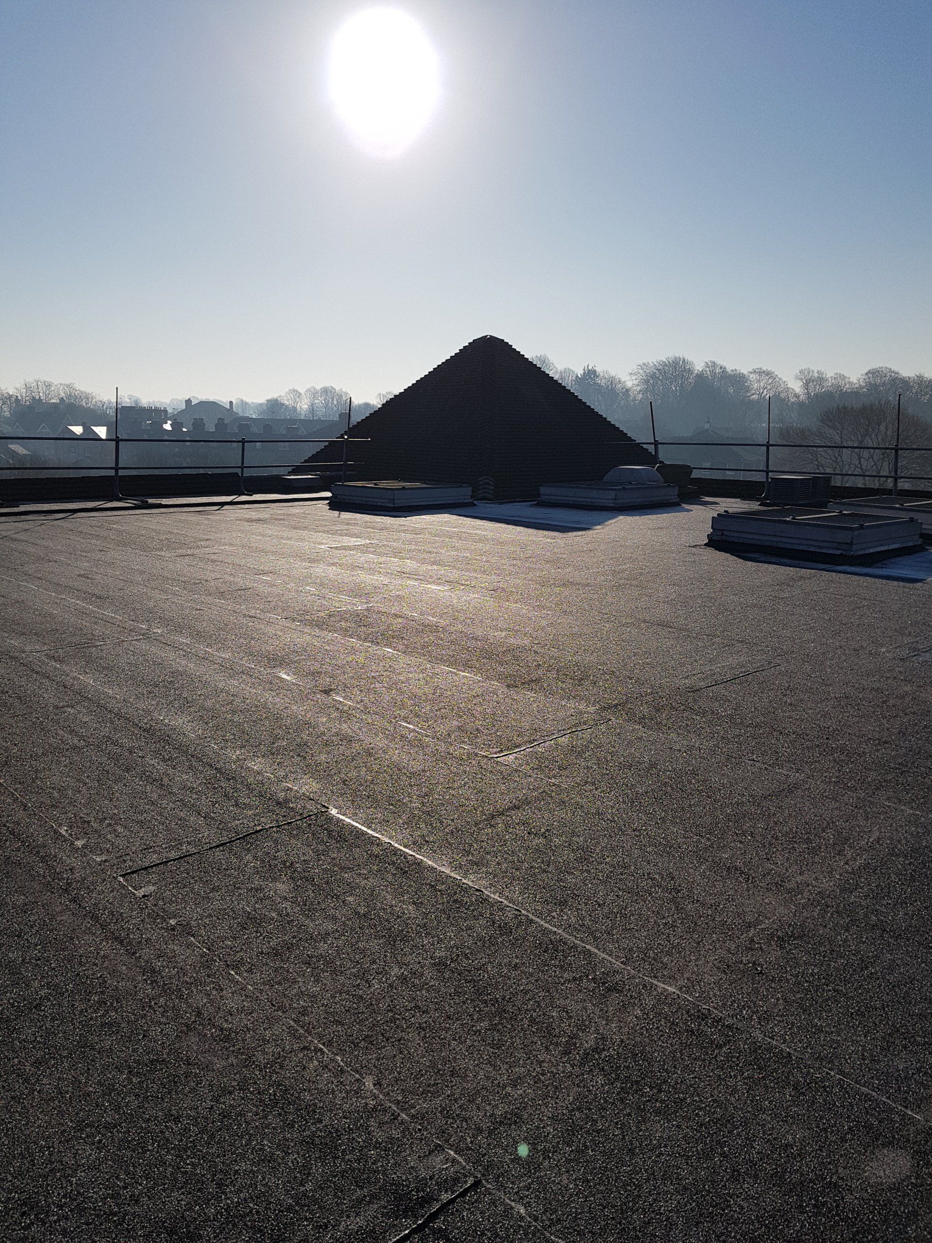 Built up felt waterproofed commercial roof