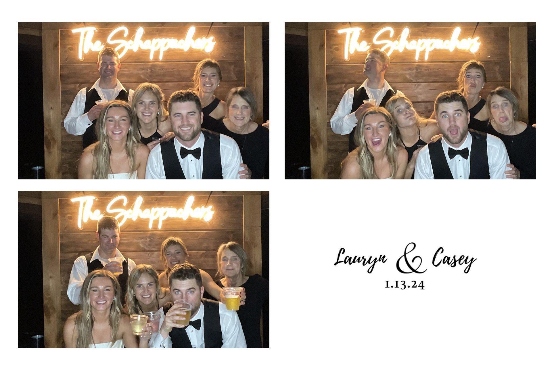 Photo booth wedding party example