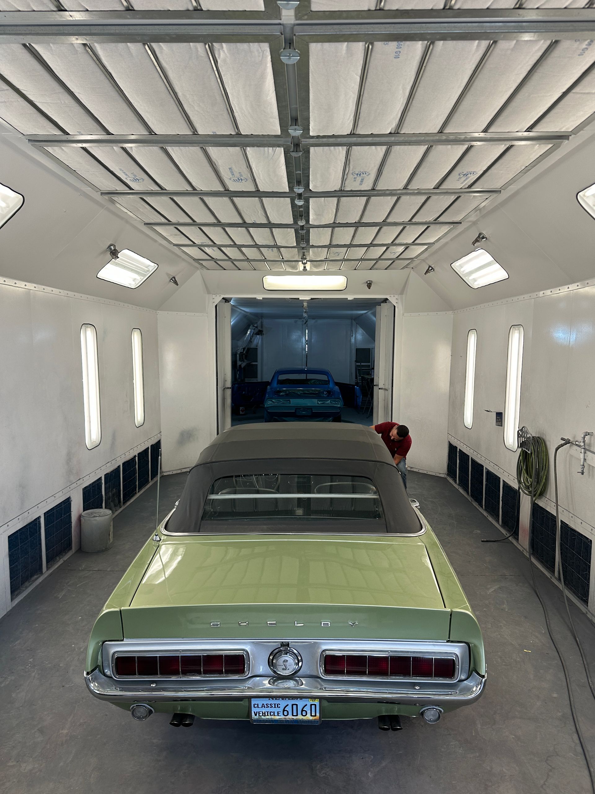 Shelby in spray booth