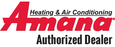 The amana heating and air conditioning authorized dealer logo