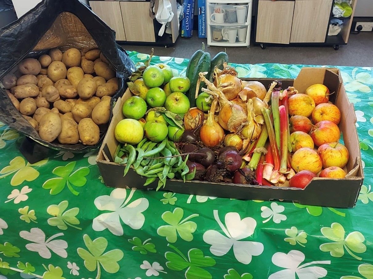 Photograph of vegetables atop a table