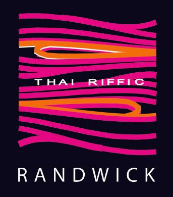 Thai randwick logo pink, orange and black in color