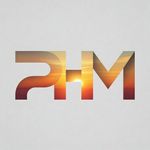 Stylized “PHM” logo with a sunset gradient on a light gray background