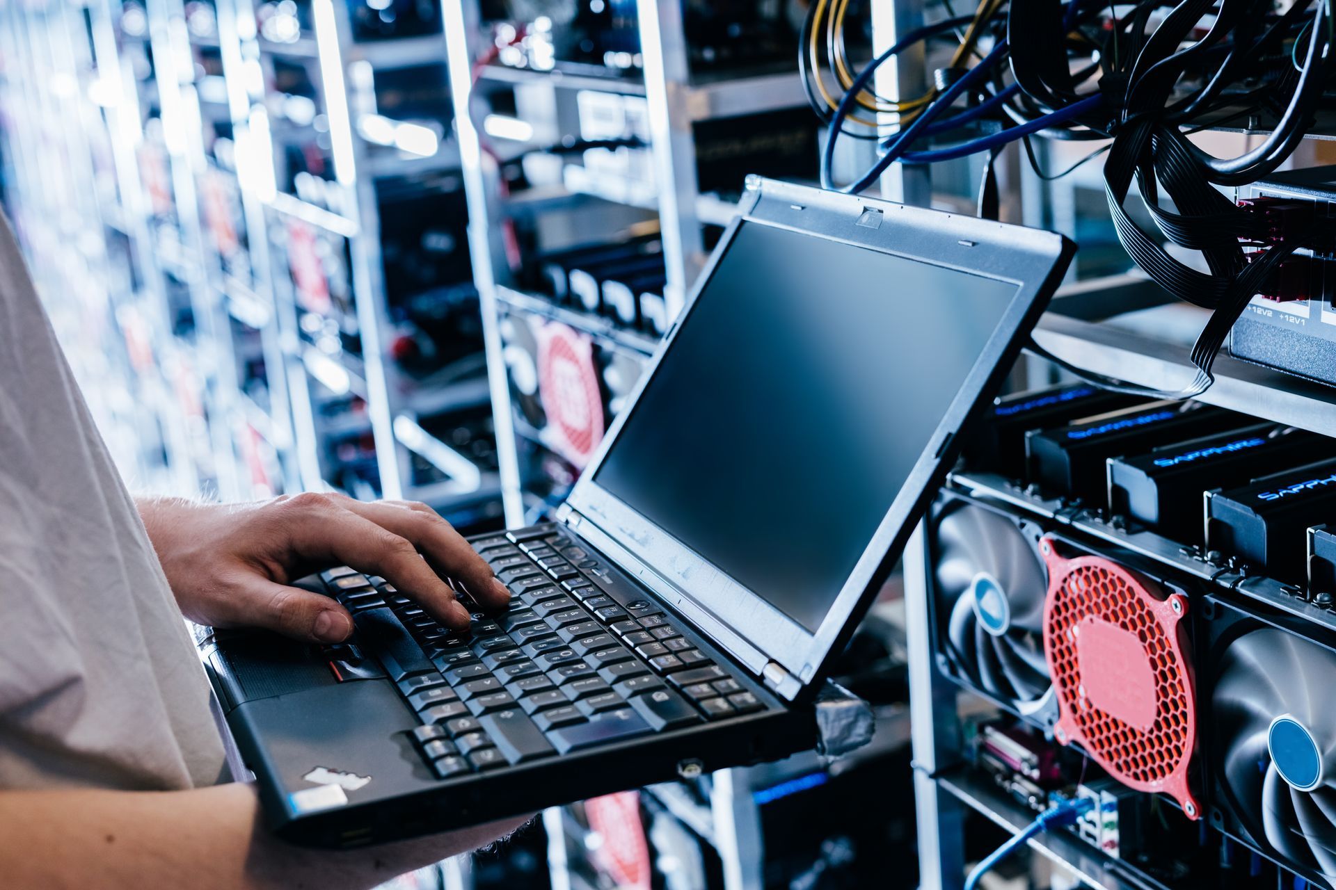 IT specialist working on computer.