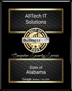 AllTech IT Solutions—Best of BusinessRate 2025 for Computer Security Service in Alabama (Google Reviews) Best of Business Rate 2025 Award