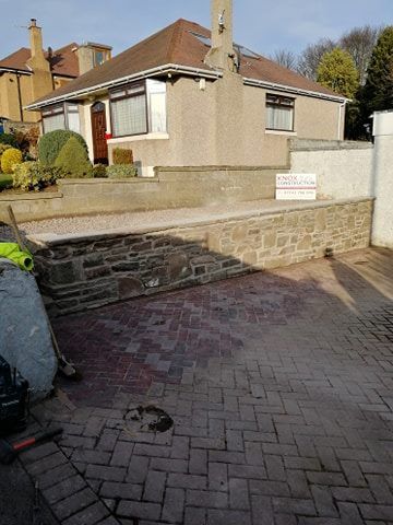 Knox Construction herringbone paving project in progress