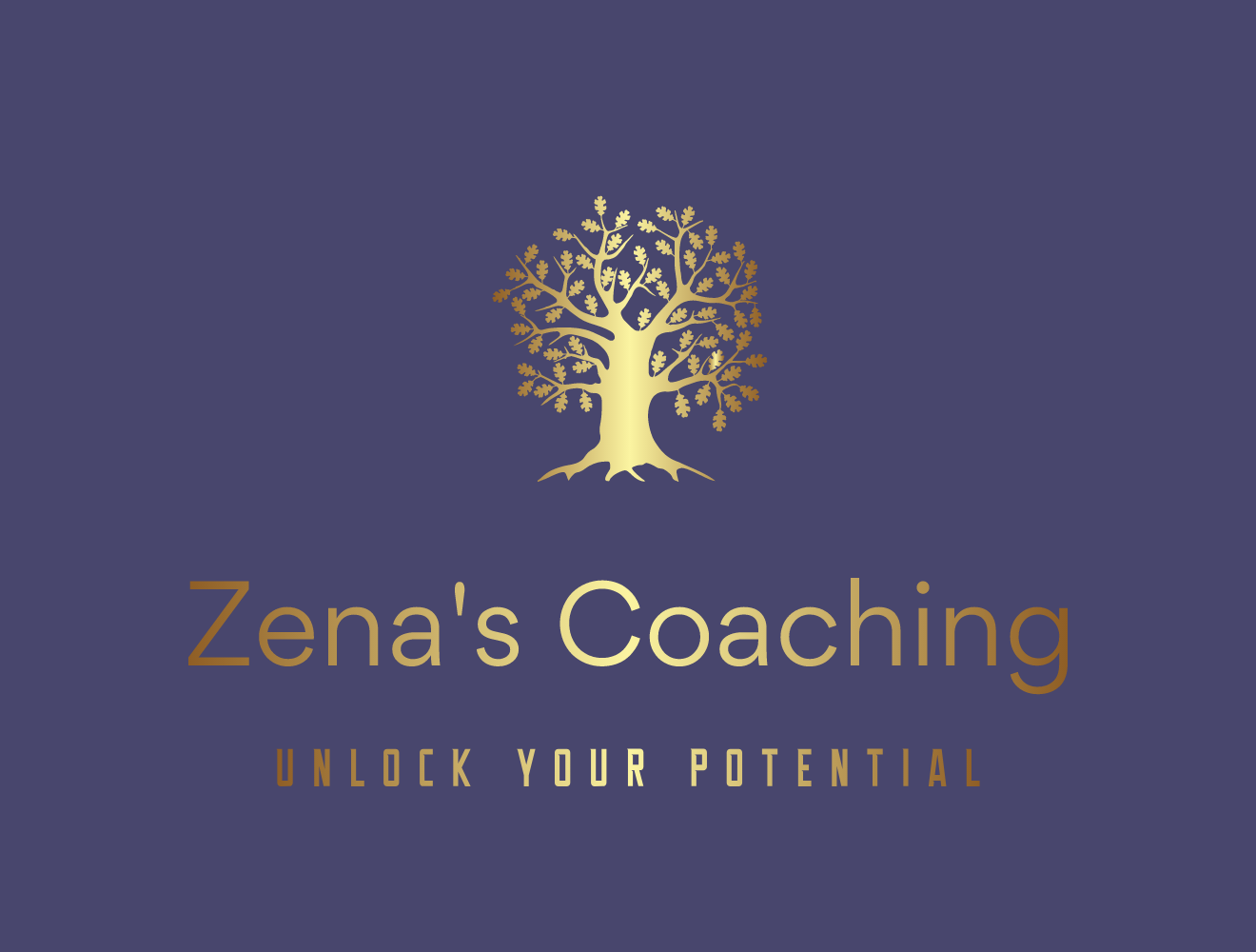 Logo: Golden tree illustration above 