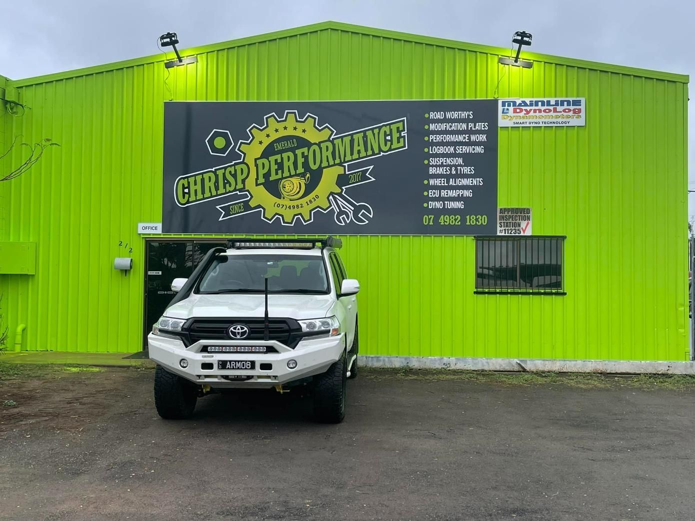 White Truck Is Parked In Front Of Chrisp Performance Building — Chrisp Performance in Emerald, QLD