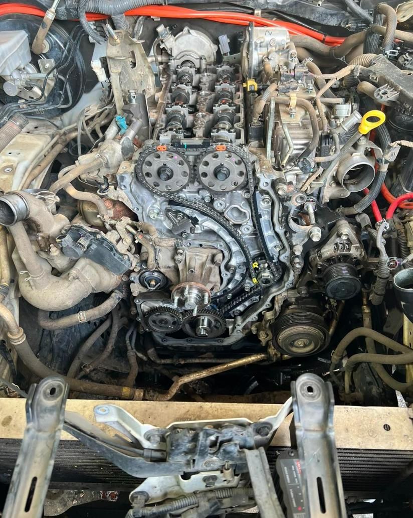 Close Up Look Of A Car Engine With Gears — Chrisp Performance in Emerald, QLD