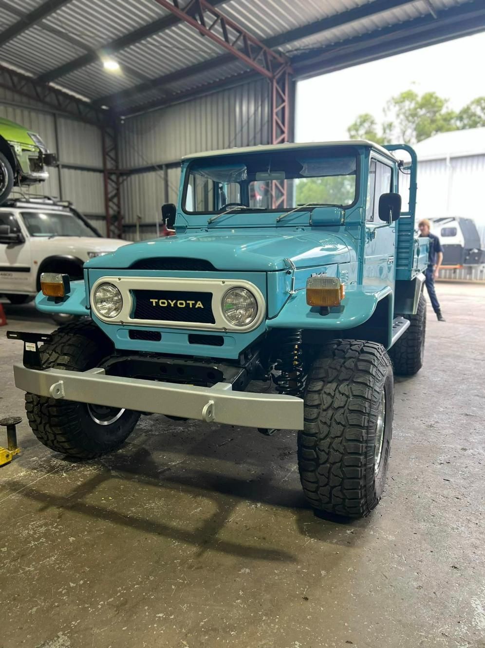 Blue Toyota Truck Parked In The Garage — Chrisp Performance in Emerald, QLD