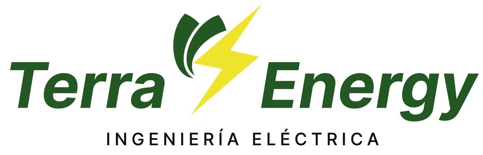 Un logotipo para Terra Energy Ingeniería Eléctrica con un rayo.