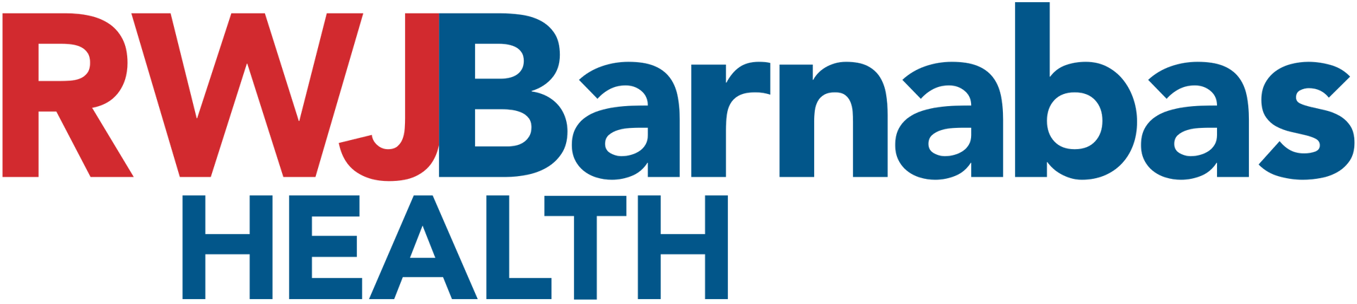 The logo for rwj barnabas health is red and blue