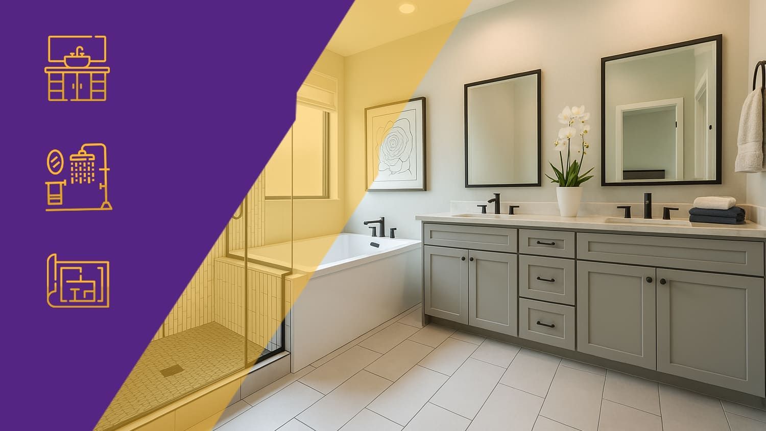 Purple number 9 over a yellow-tinted classroom or dining room interior, with a house-shaped frame behind it