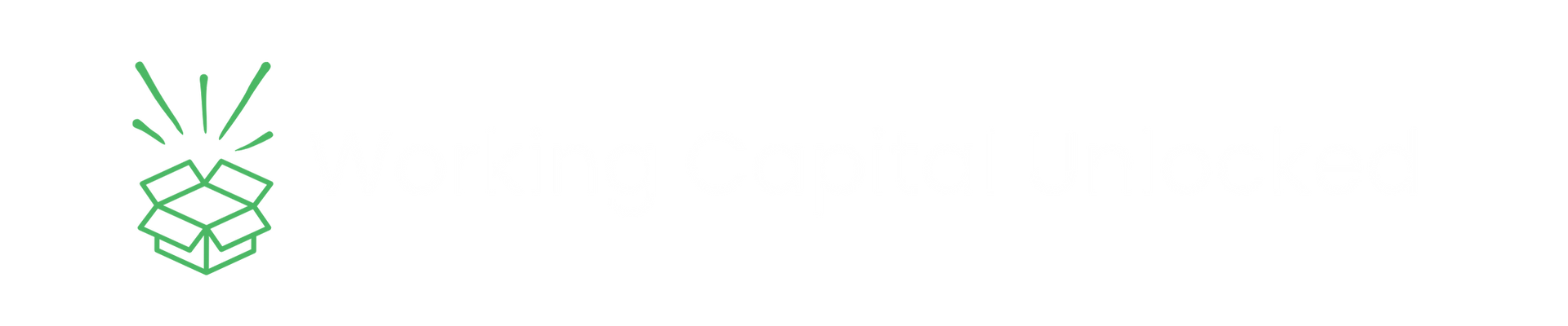 Box with rays icon representing working capital unlocked.