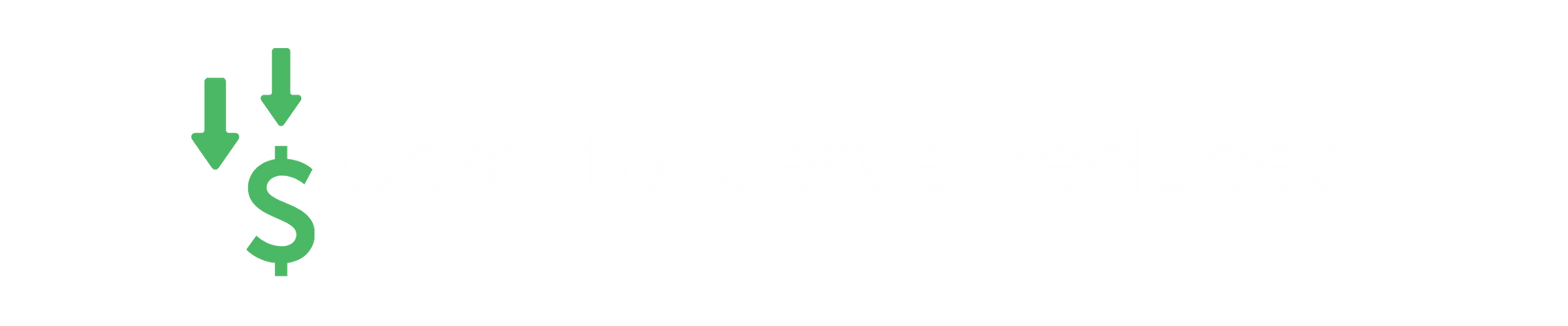 Dollar sign with downward arrows icon showing reduced cost-to-serve.