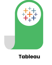 Green tab icon with the Tableau logo, representing data visualization and analytics.