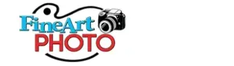 FineArt Photo logo with blue and black text and a camera icon