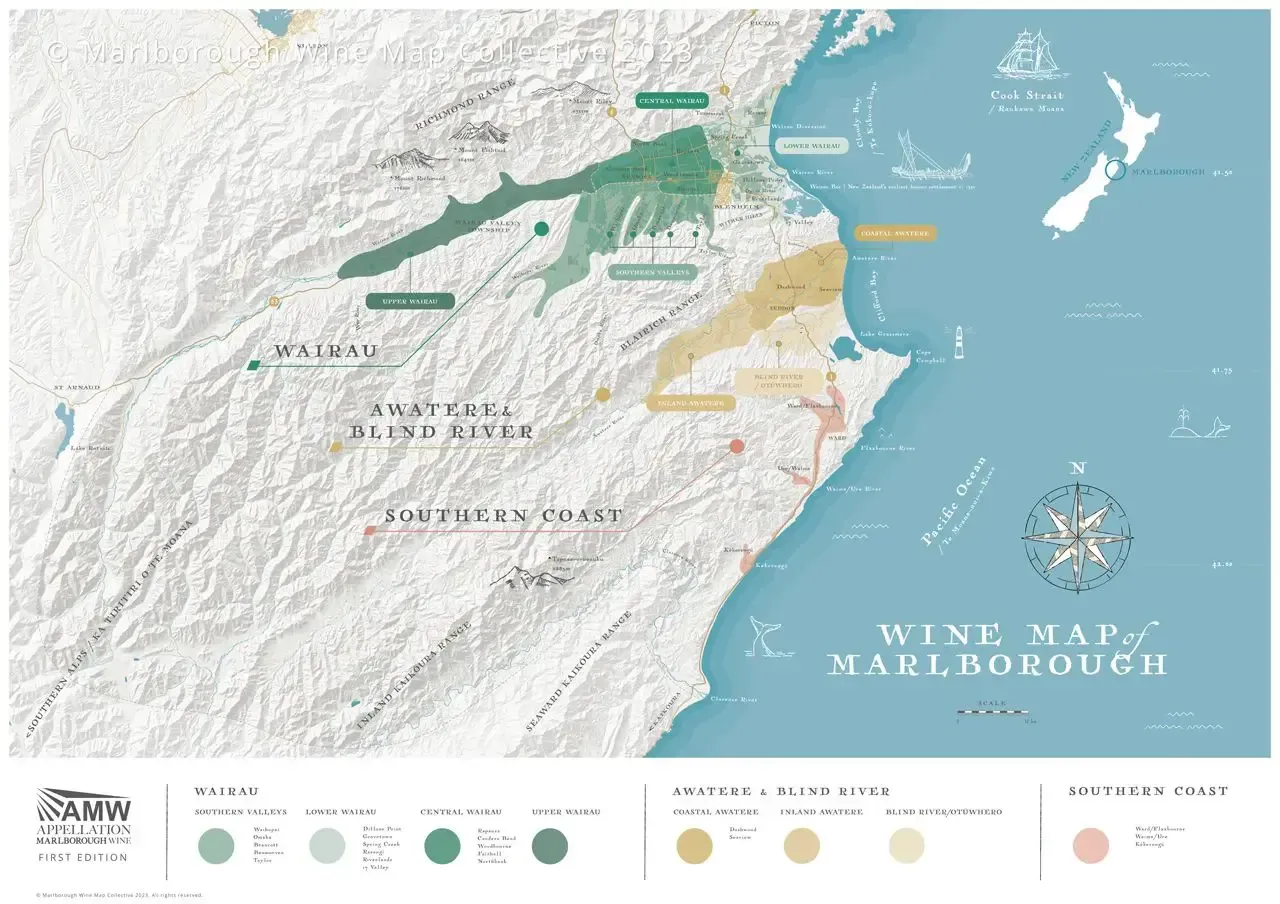 AMW Wine Map of Marlborough