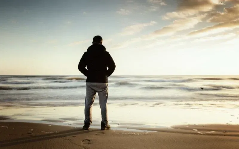 men contemplating the future