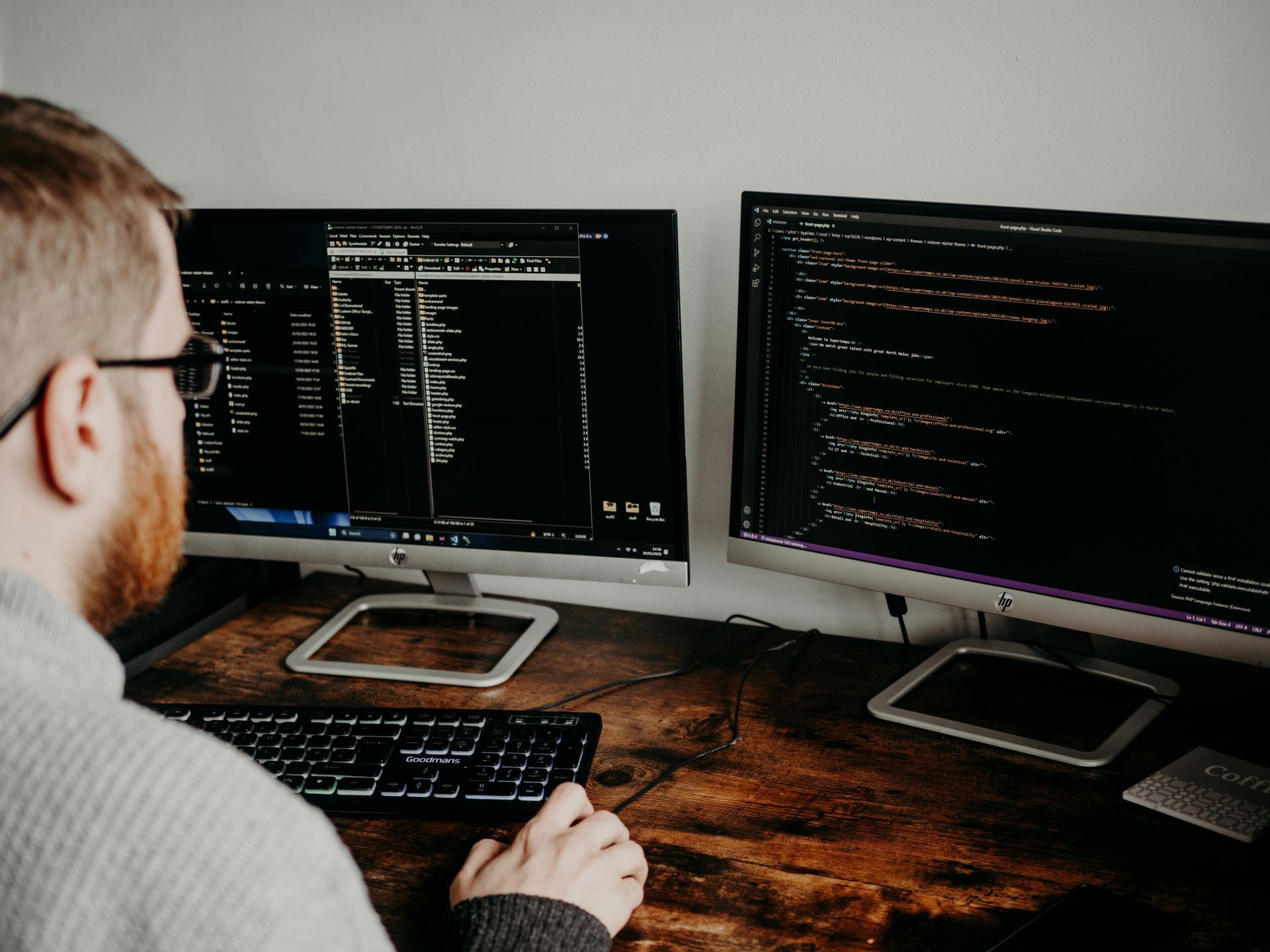 Man working on a computer