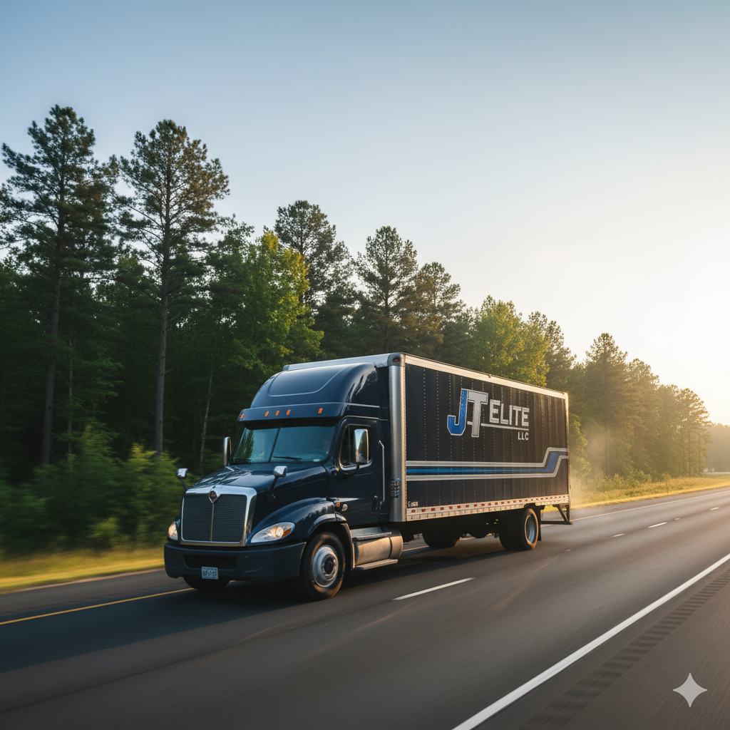 Black semi-truck with