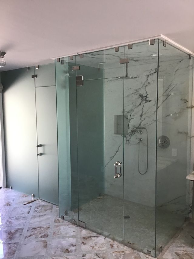 Bathroom Simple Glass Door — Atascadero, CA — Artistic Glass