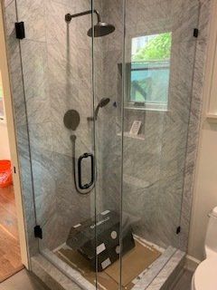 Bathroom Amazing Glass Door — Atascadero, CA — Artistic Glass