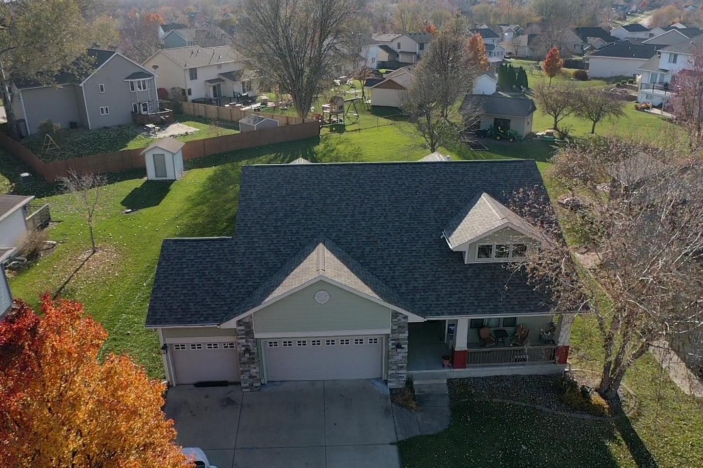 A home in Urbandale, IA, that just had a new roof installation