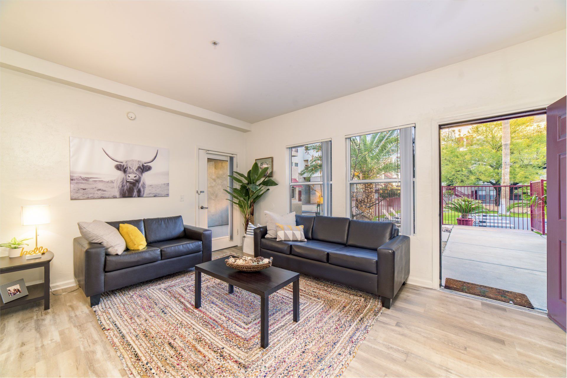 Furnished living room at The Seasons.