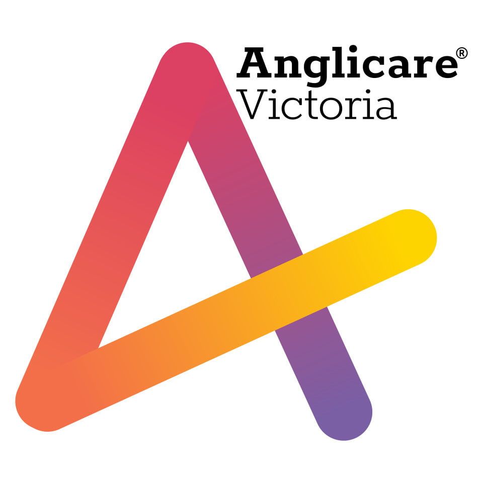 The Anglicare Victoria logo features a stylized letter 