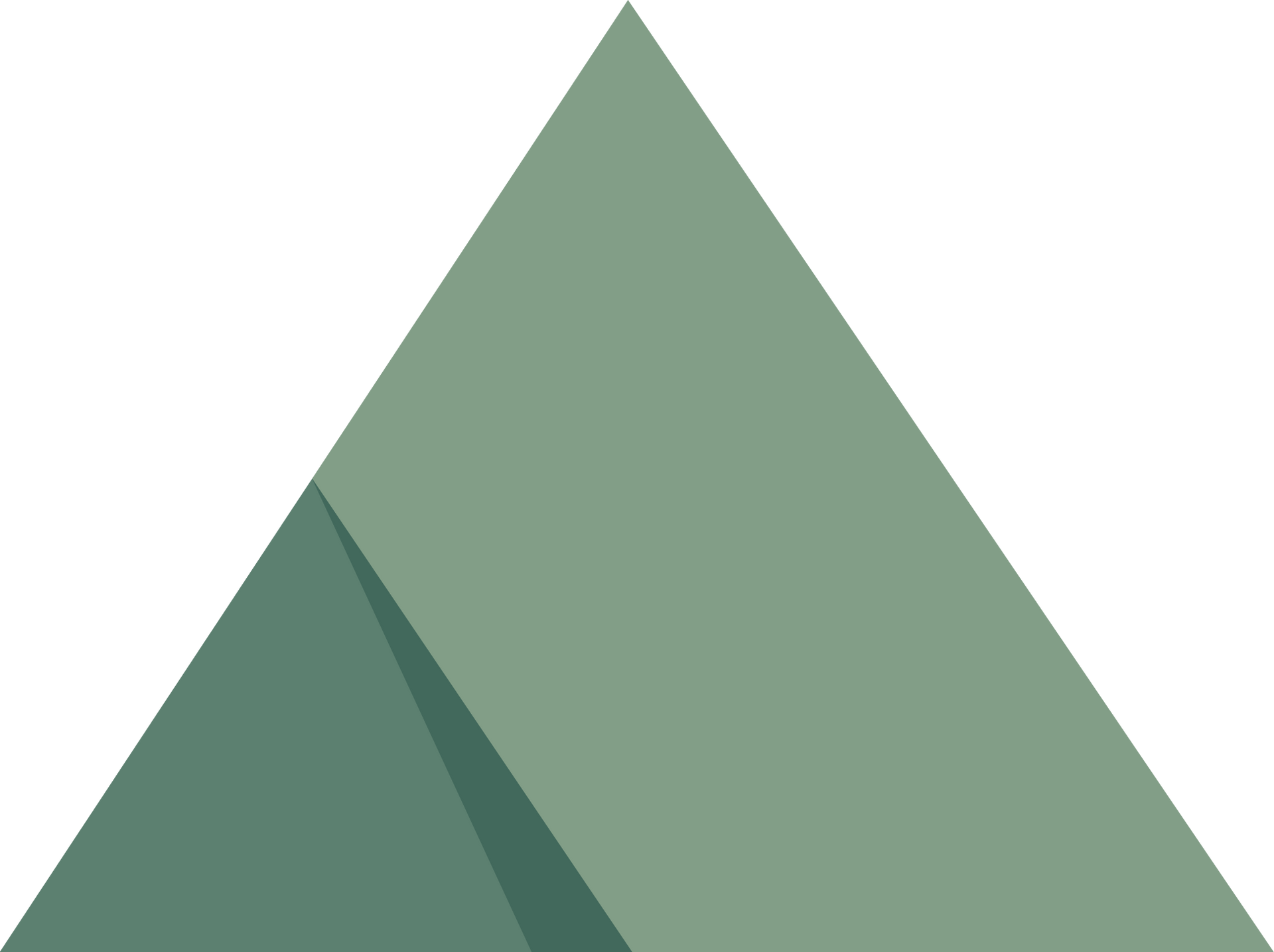 Green and light green abstract logo of a stylized mountain or letter 