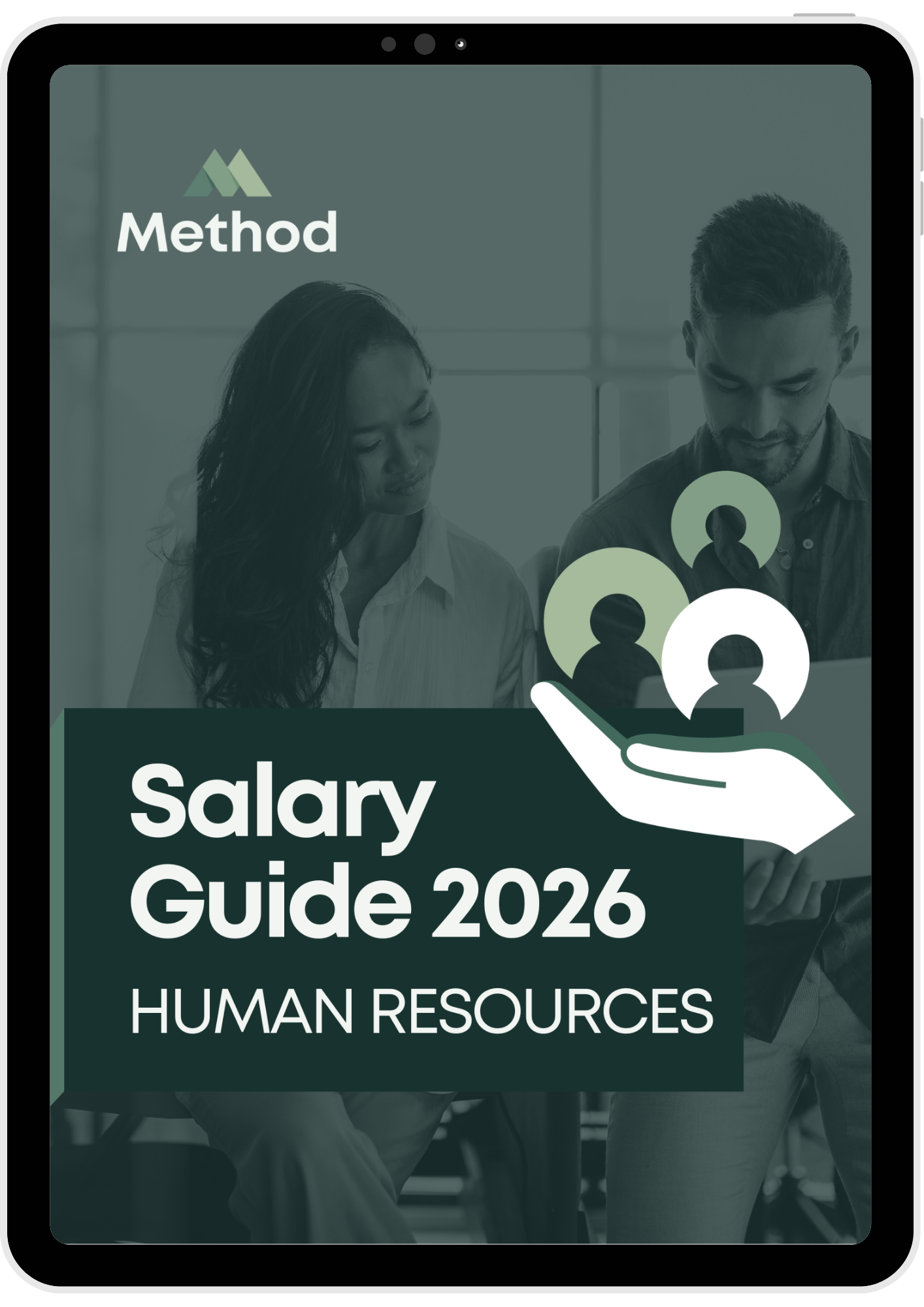 Tablet showing the cover of the