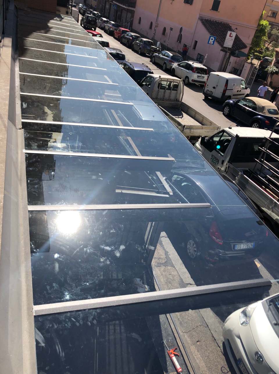 copertura in vetro resistente