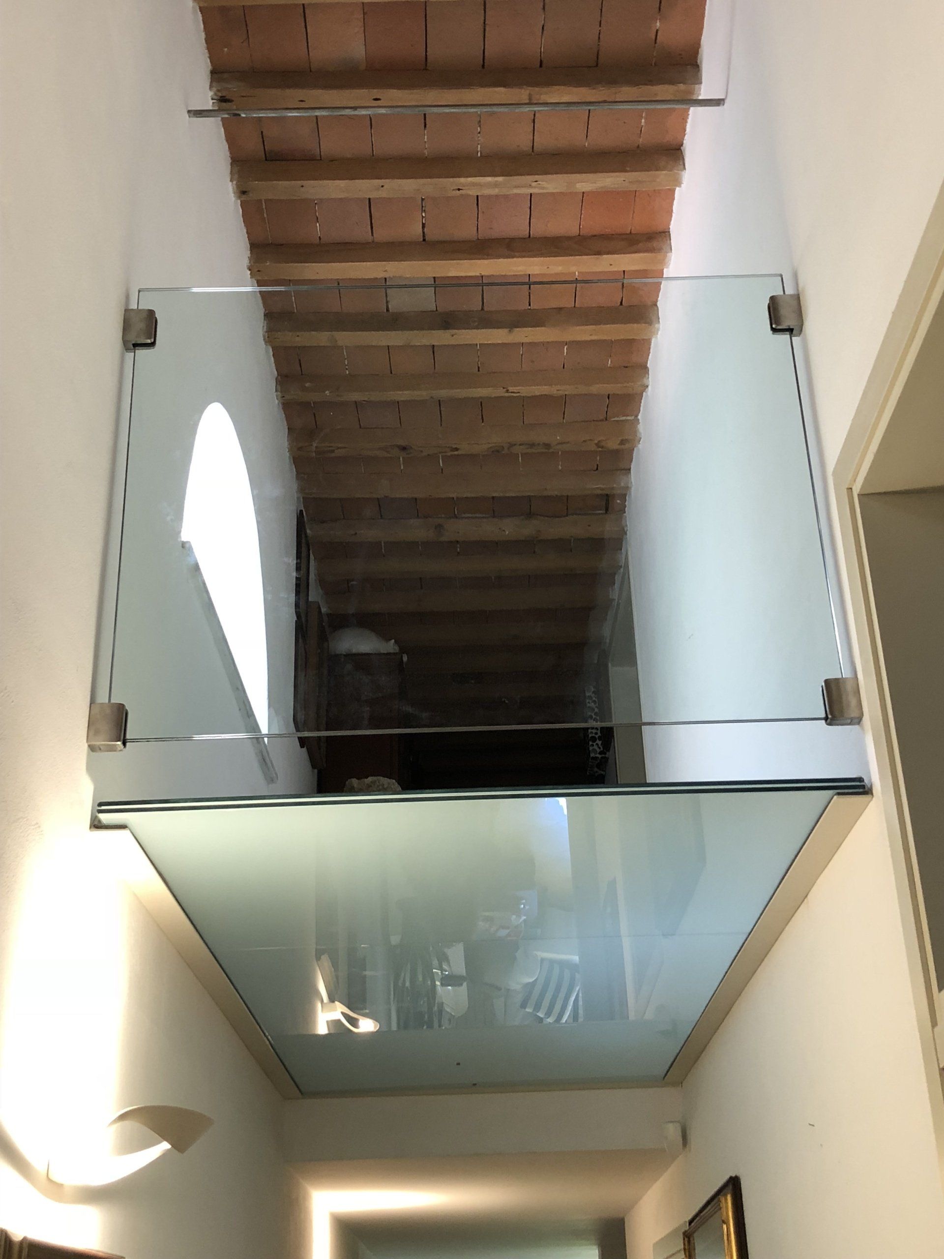 scale in vetro a Roma e soppalco con parapetto