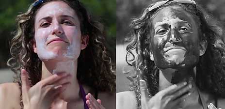Woman applying sunscreen on her face — Aurora, CO — The Sun Bus