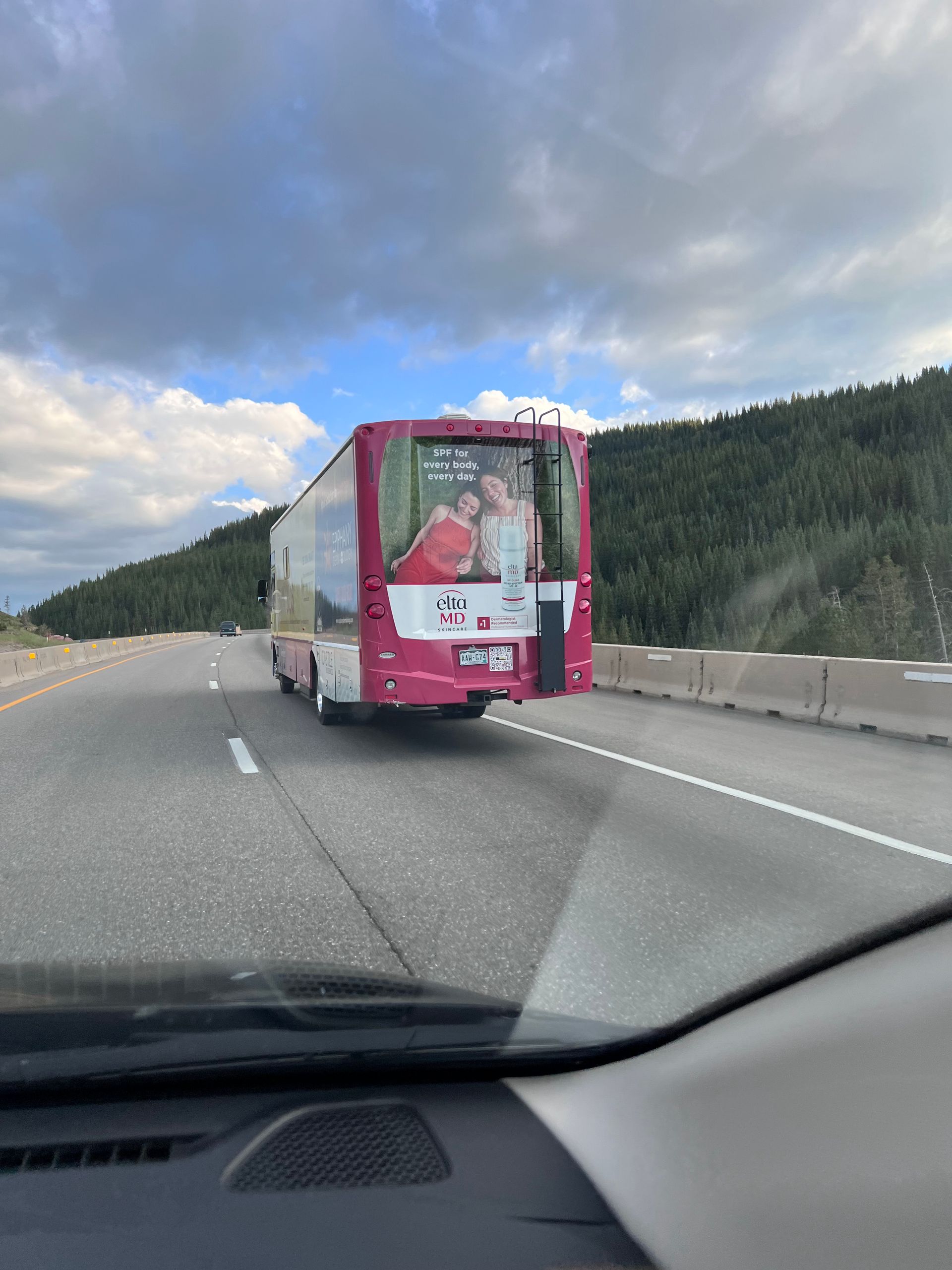 Image of a bus in dash cam  — Aurora, CO — The Sun Bus