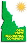 The gem state insurance company logo is green and yellow